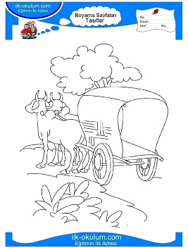 Çocuklar İçin inek-Arabası Boyama Sayfaları 